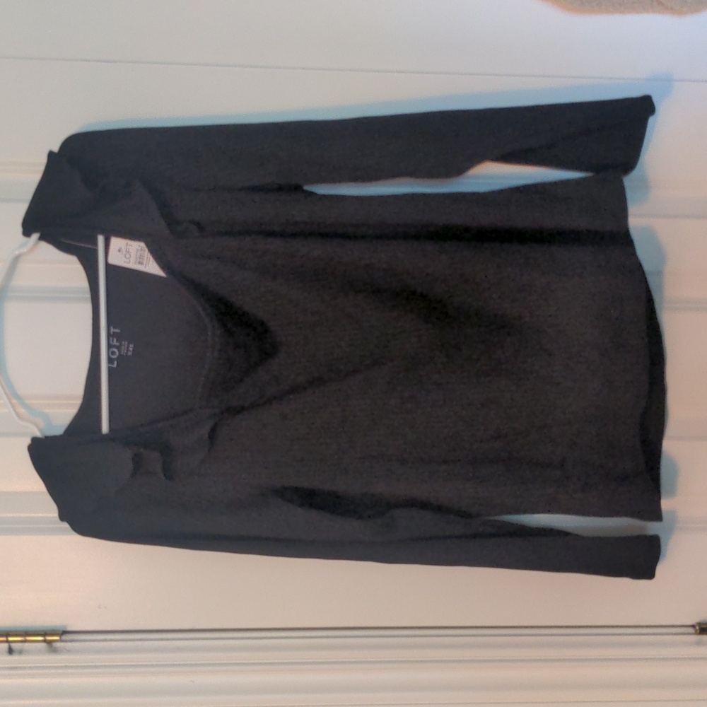 NWT Loft black ruffle shirt